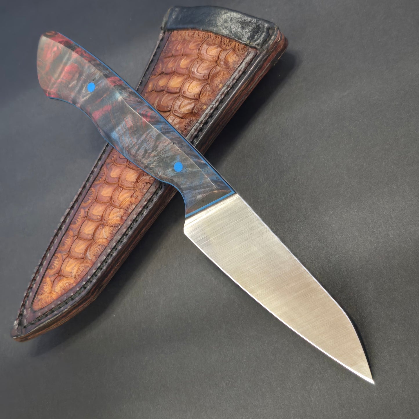 Utility Model 6 - red & blue dyed birch